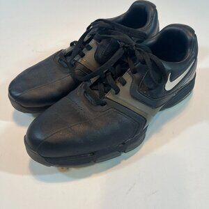 Nike Lunarlon Golf Shoes Men's 8.5 Black Leather 551456-001